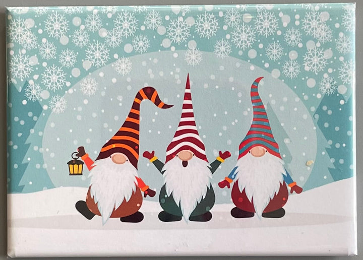 Rectangle Magnet, Striped Hat Gnomes
