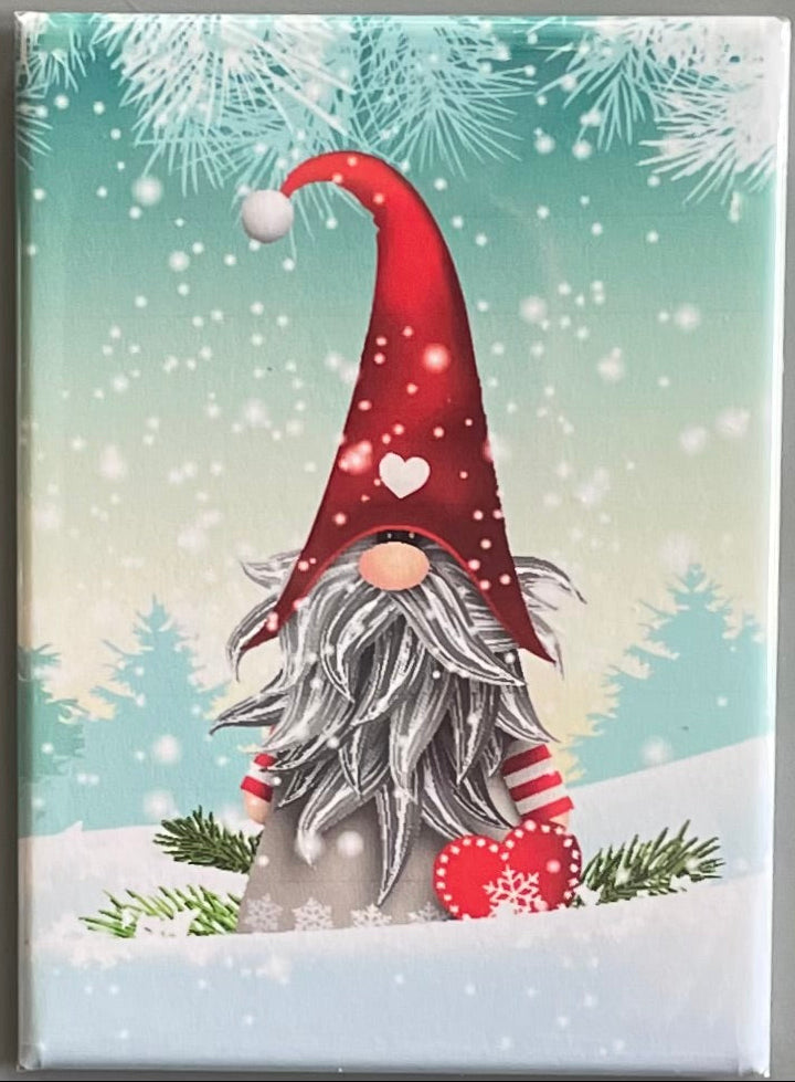 Rectangle Magnet, Gnome with heart