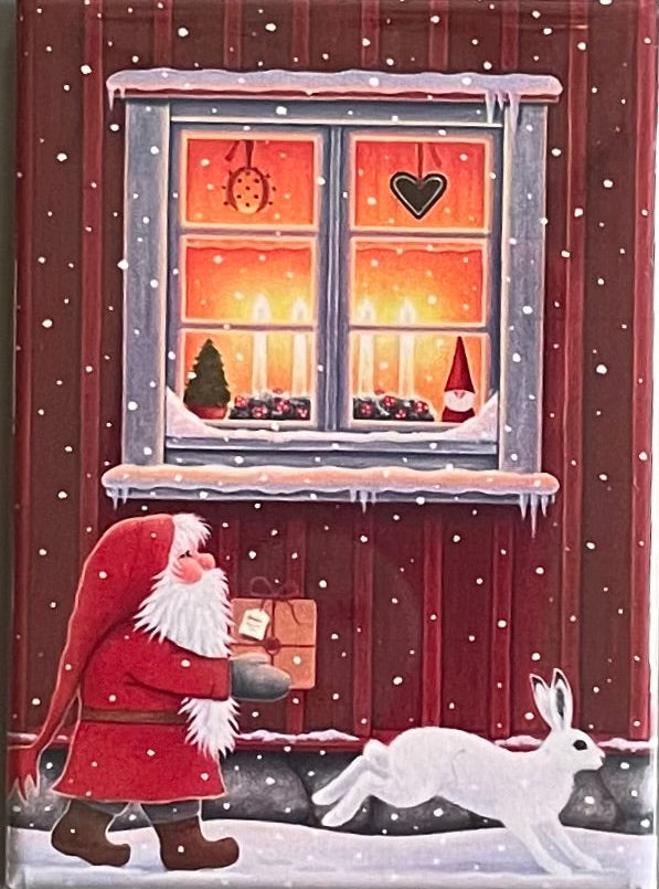 Rectangle Magnet, Eva Melhuish Tomte & Bunny at House