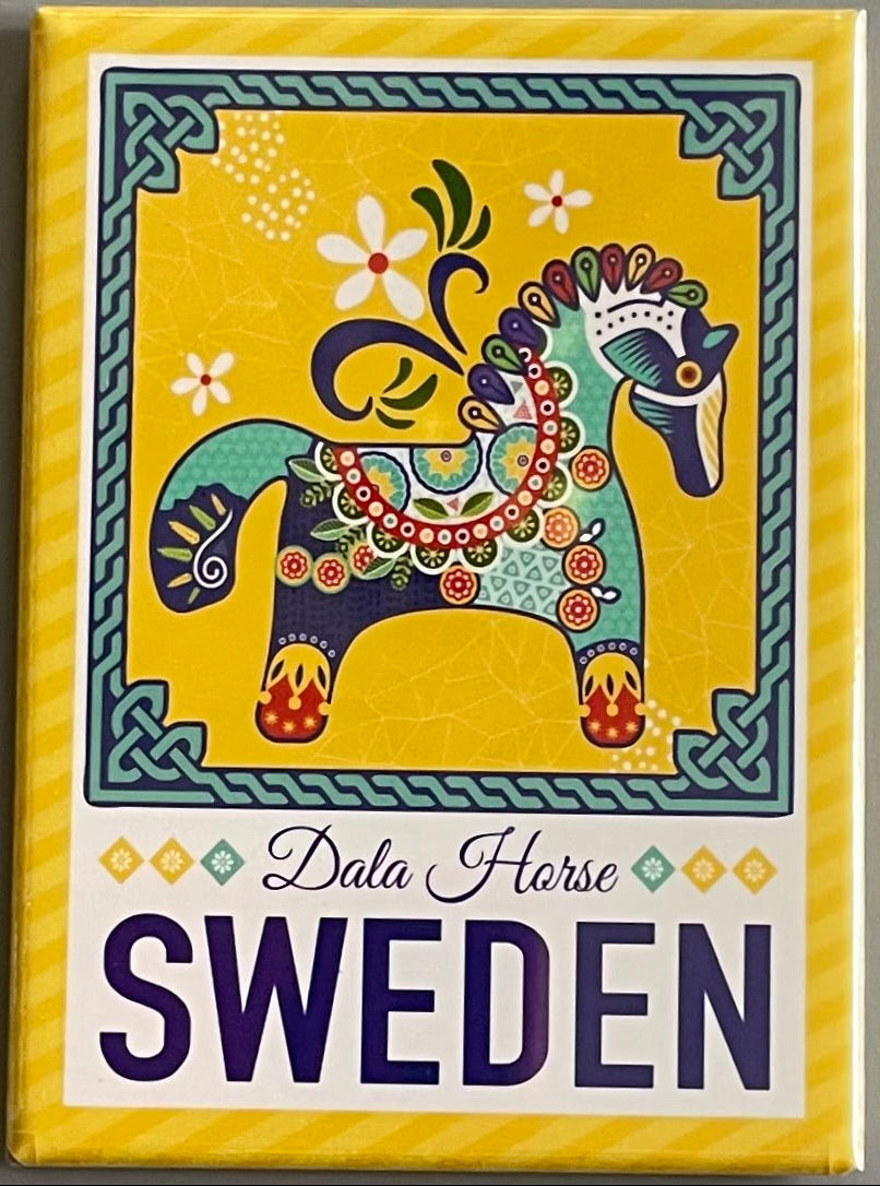 Rectangle Magnet, Dala Horse Sweden