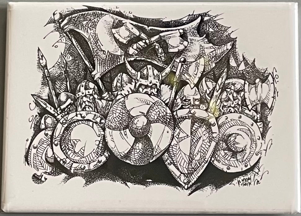 Rectangle Magnet, Micah Holland Viking Shield Wall