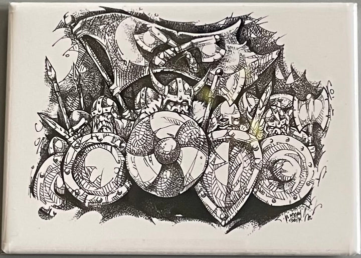 Rectangle Magnet, Micah Holland Viking Shield Wall