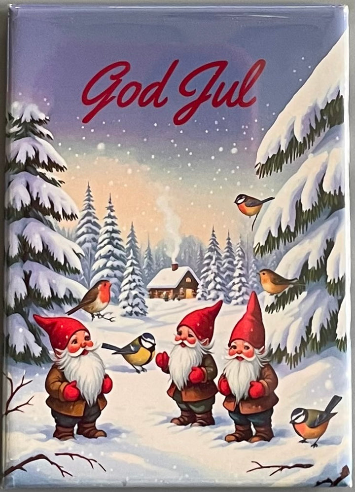 Rectangle Magnet, Gnomes with Birds