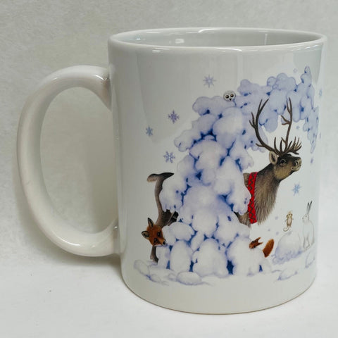 Eva Melhuish Reindeer in the snow coffee mug