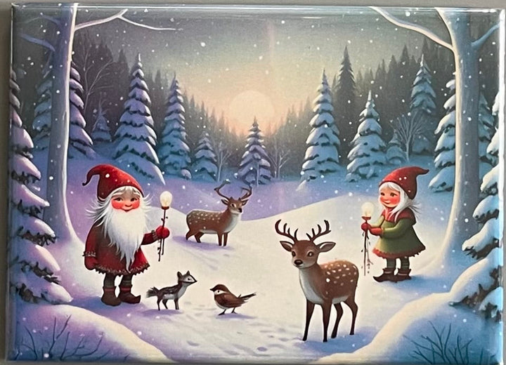 Rectangle Magnet, Gnomes with Animals