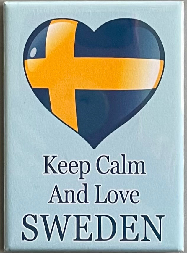 Rectangle Magnet, Keep Calm & Love Sweden