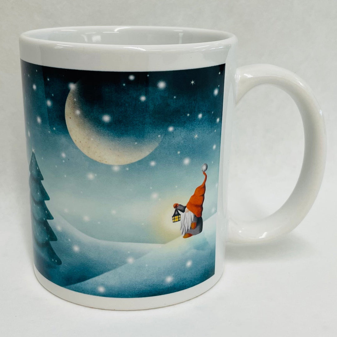 Gnome Tomte in the Moonlight coffee mug