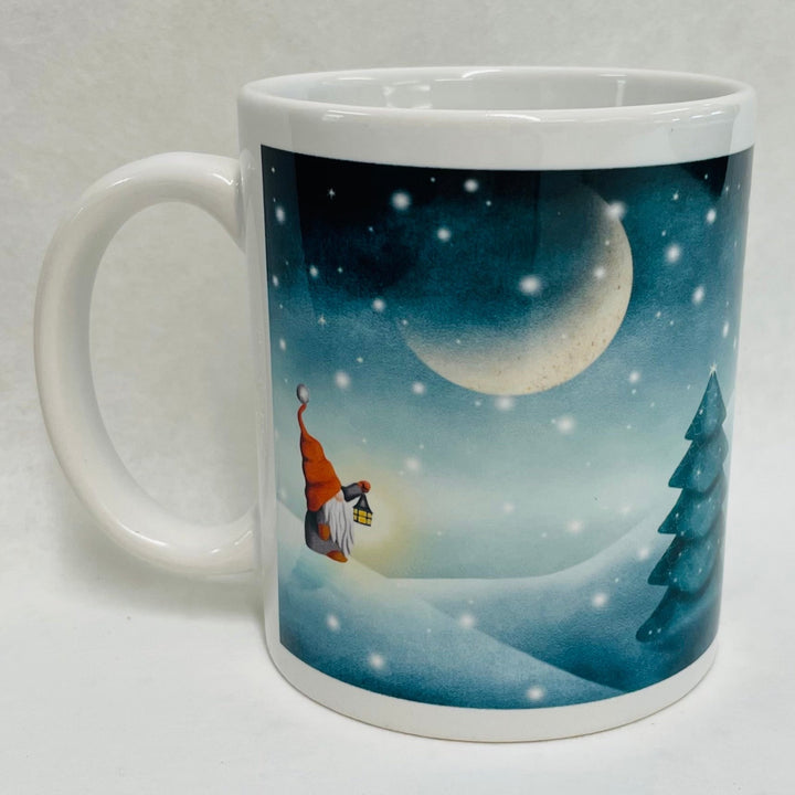 Gnome Tomte in the Moonlight coffee mug