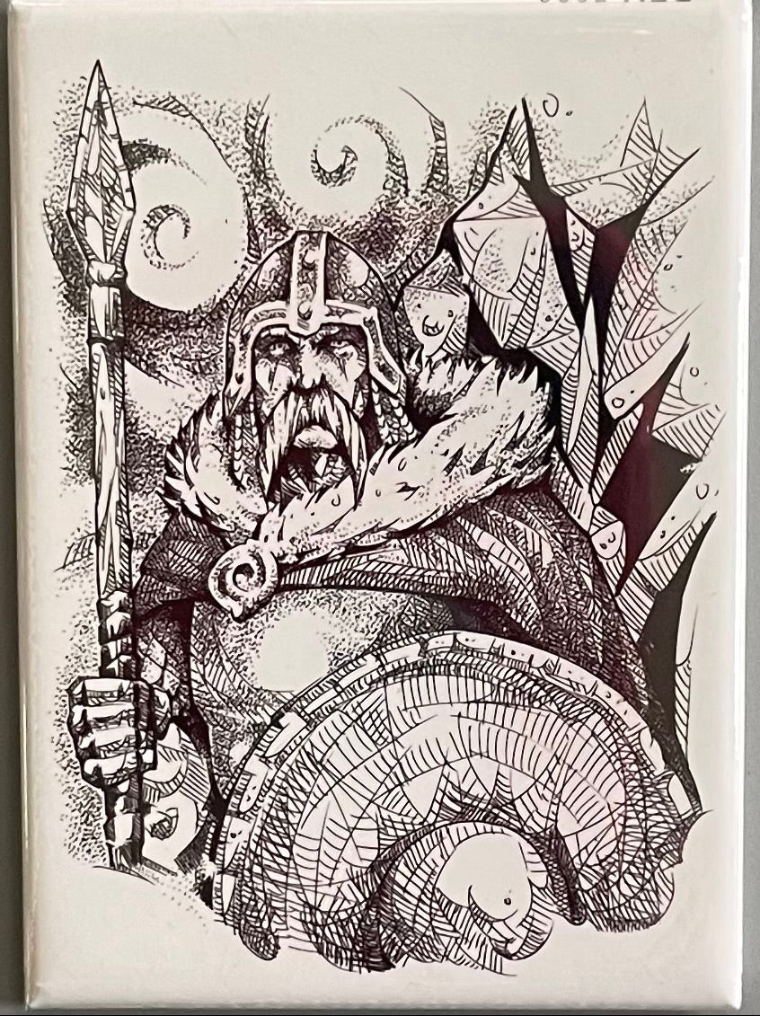 Rectangle Magnet, Micah Holland Viking with shield