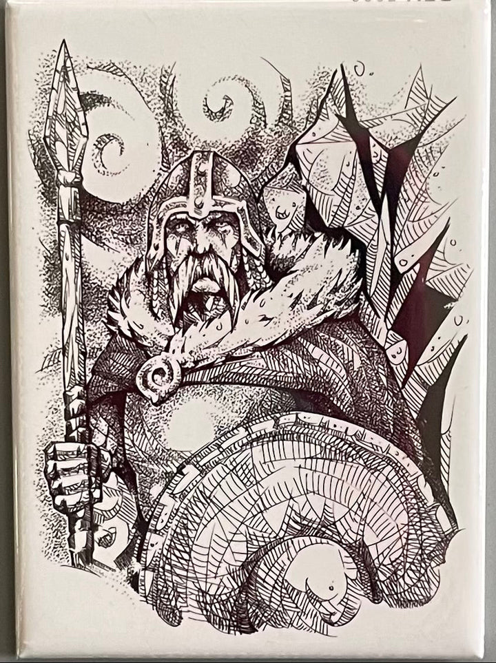 Rectangle Magnet, Micah Holland Viking with shield