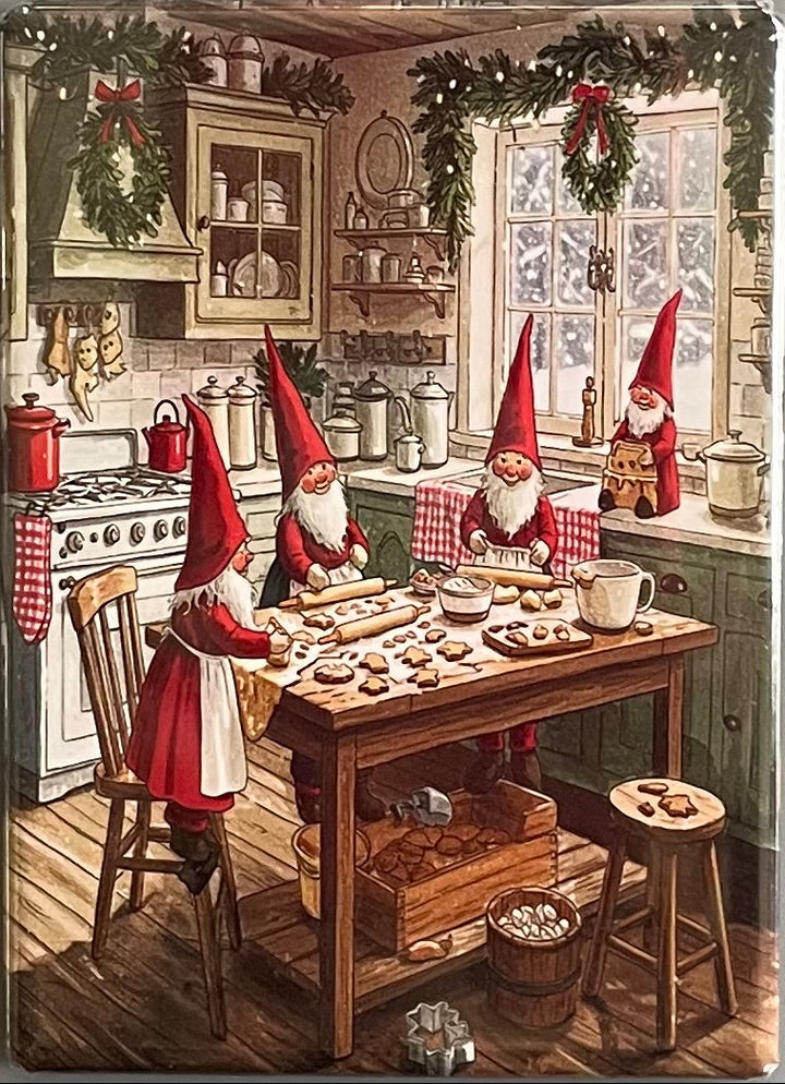 Rectangle Magnet, Gnomes baking