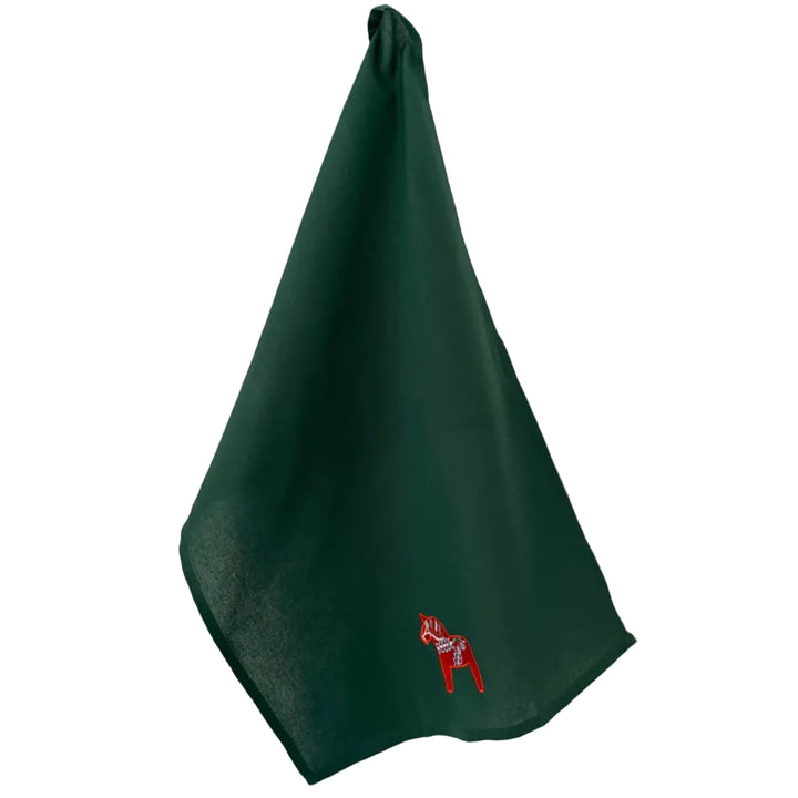 Dish Towel - Dala Horse on Green