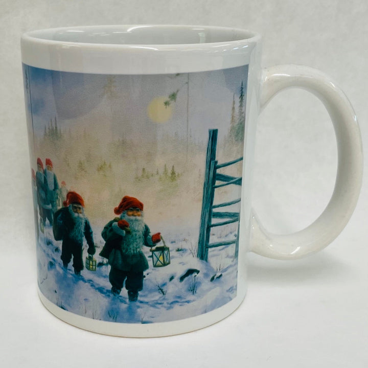 Jan Bergerlind Tomtar trudging through snow coffee mug