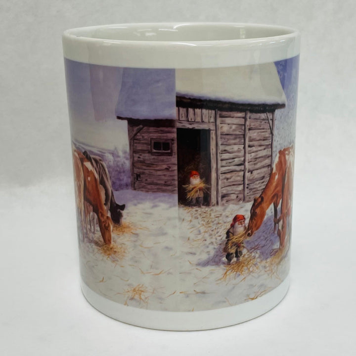 Jan Bergerlind Tomte feeding cows coffee mug