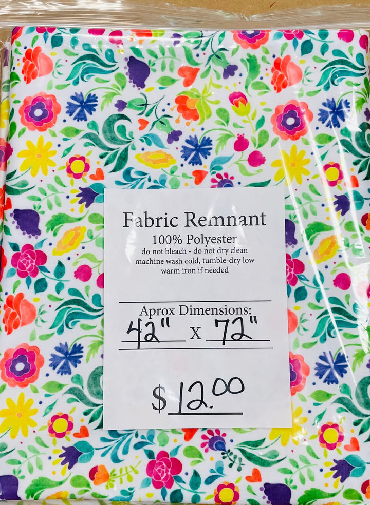 $12.00 SALE Fabric 72" Spring Flowers with Hearts