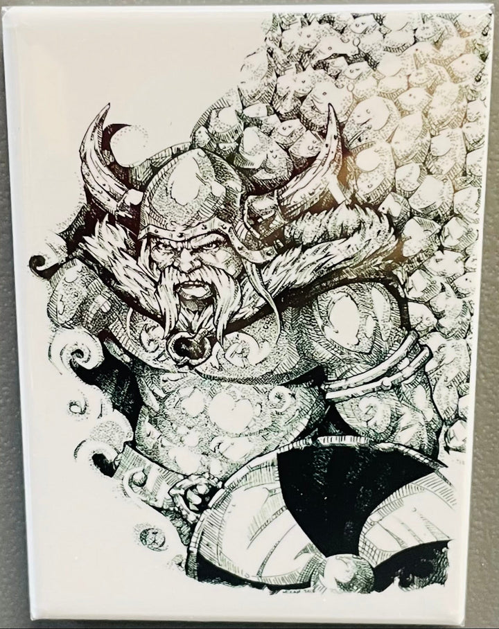 Rectangle Magnet, Micah Holland Viking with shield