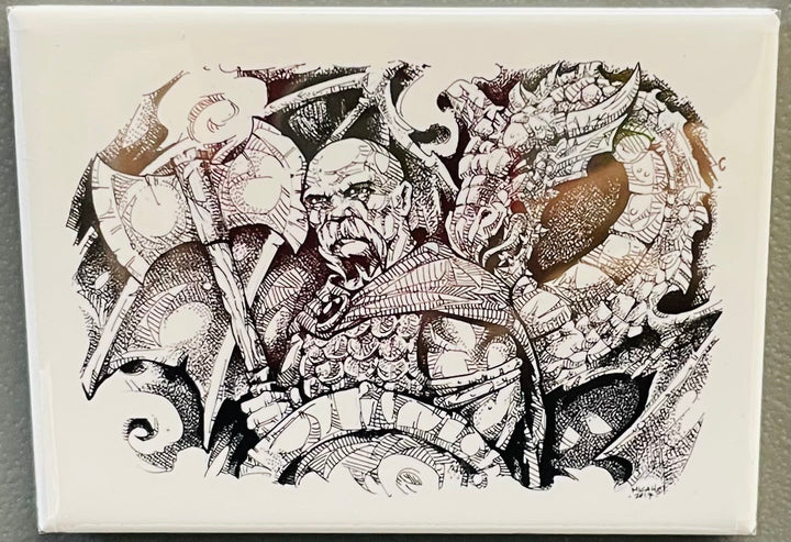Rectangle Magnet, Micah Holland Viking with Axe