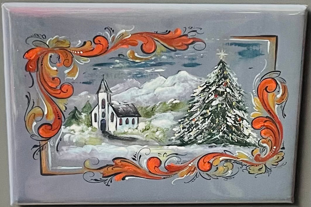Rectangle Magnet, Lise Lorentzen Rosmaling Church
