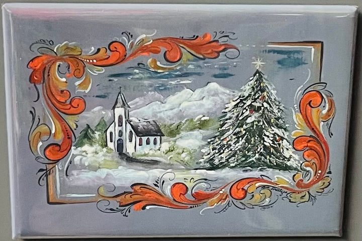 Rectangle Magnet, Lise Lorentzen Rosmaling Church