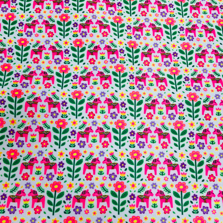 Fabric Mini Pink Dala Horses