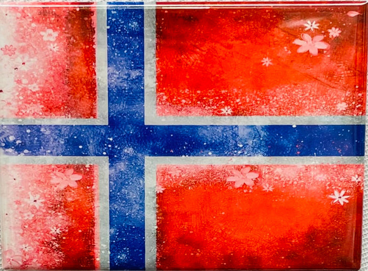 Rectangle Magnet, Flowery Norway Flag
