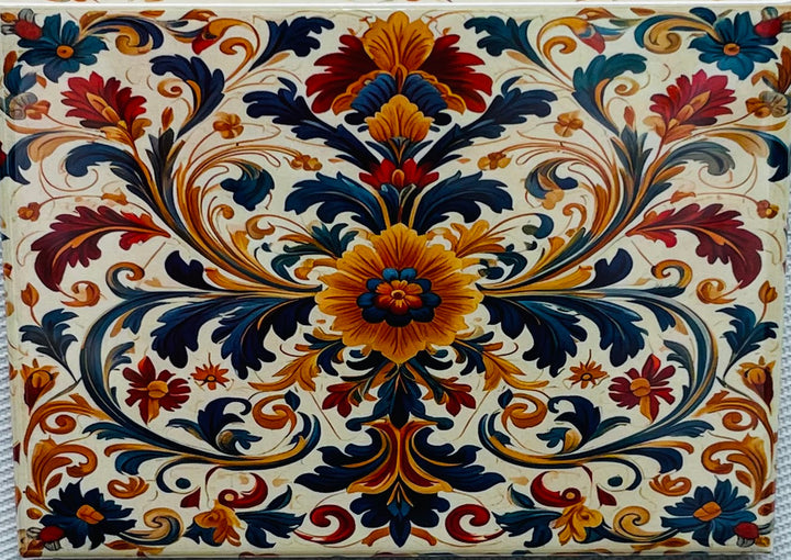 Rectangle Magnet, Vintage Rosemaling