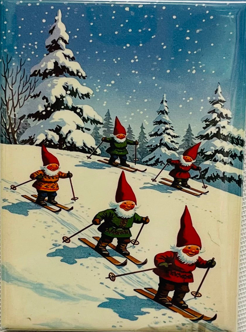 Rectangle Magnet, Gnome Skiers