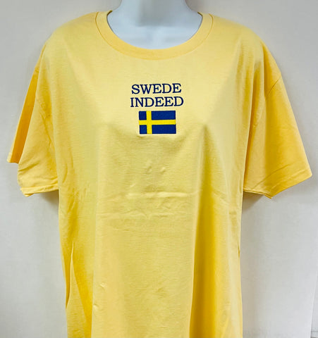 Swede Indeed on Yellow T-shirt