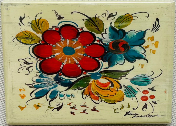Rectangle Magnet, Lise Lorentzen Rosemaling