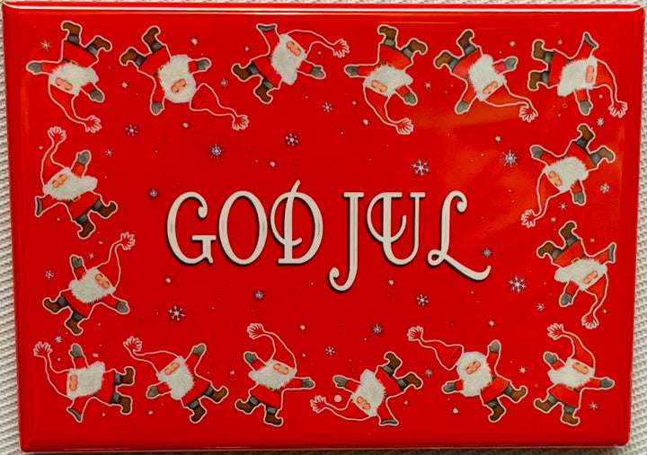 Rectangle Magnet, Eva Melhuish God Jul on Red