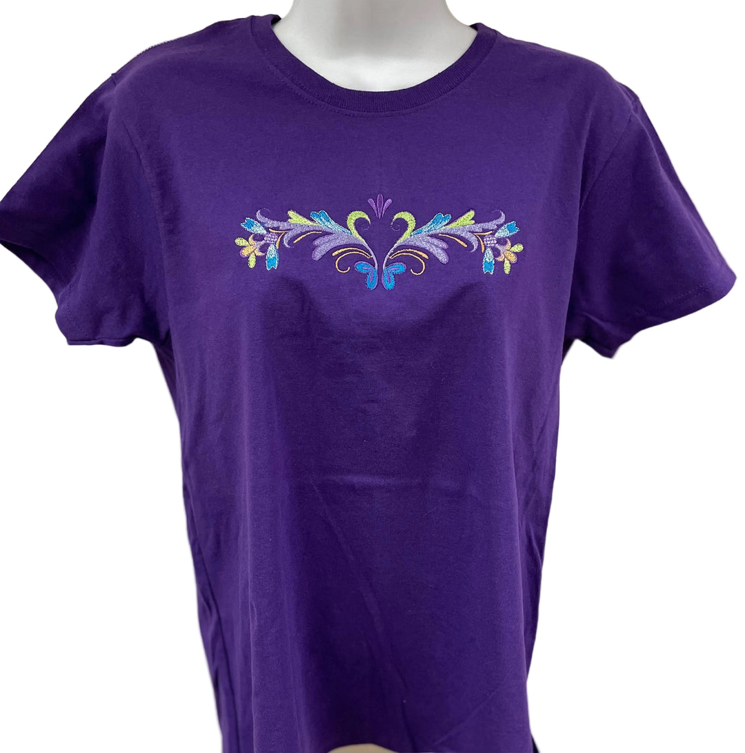 Folk Art Heart on Purple T-shirt