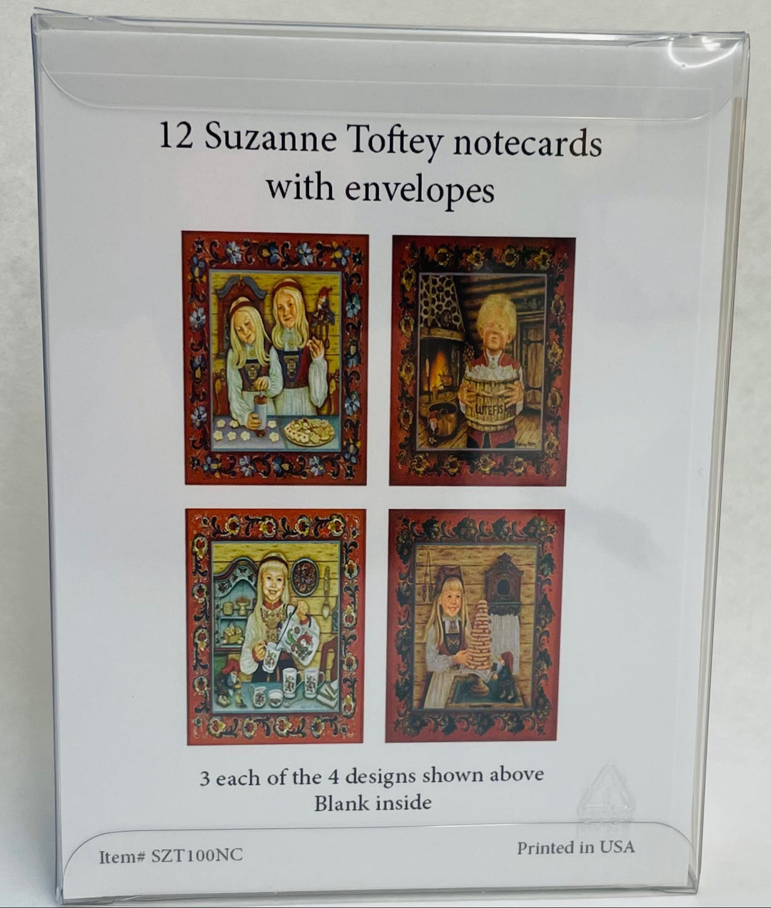 Boxed Note Cards, Suzanne Toftey Rosemaling kids assortment