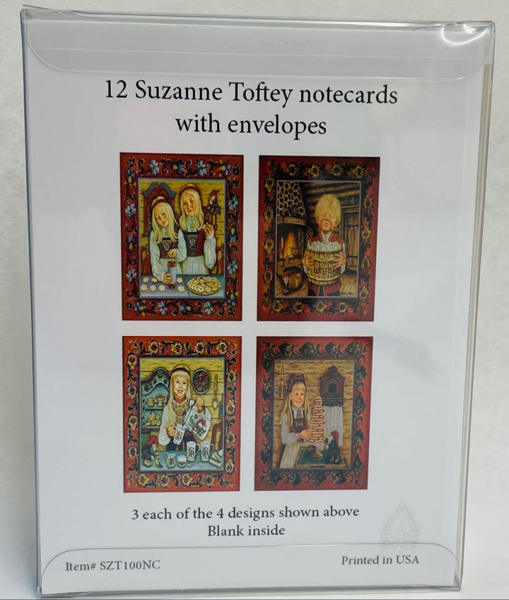 Boxed Note Cards, Suzanne Toftey Rosemaling kids assortment