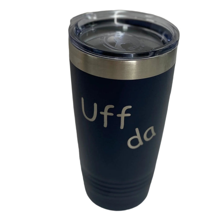 Uff da on Navy 20 oz Stainless Steel hot/cold Cup