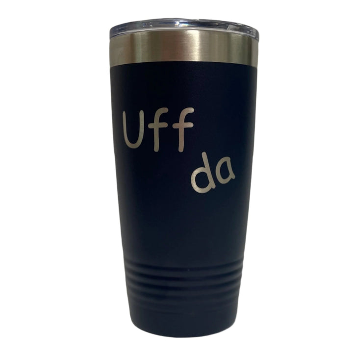 Uff da on Navy 20 oz Stainless Steel hot/cold Cup