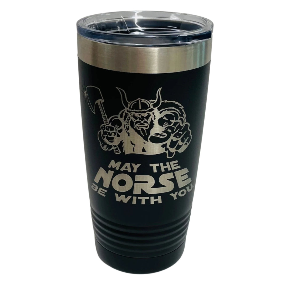 May the Norse be with You on Black 20 oz Stainless Steel hot/cold Cup