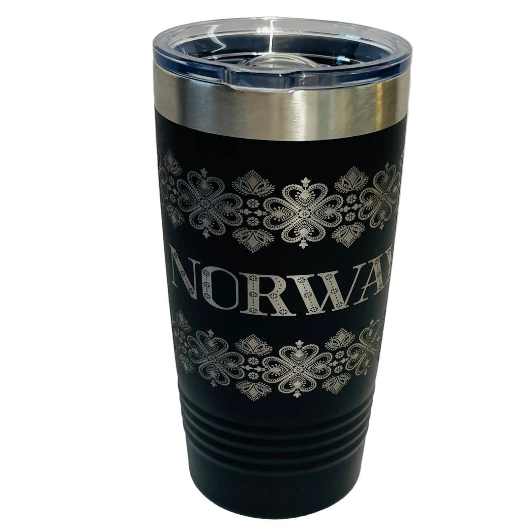 Norway on Black 20 oz Stainless Steel hot/cold Cup