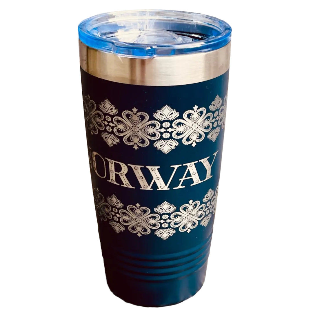 Norway on Navy 20 oz Stainless Steel hot/cold Cup