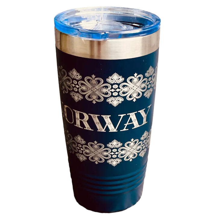 Norway on Navy 20 oz Stainless Steel hot/cold Cup