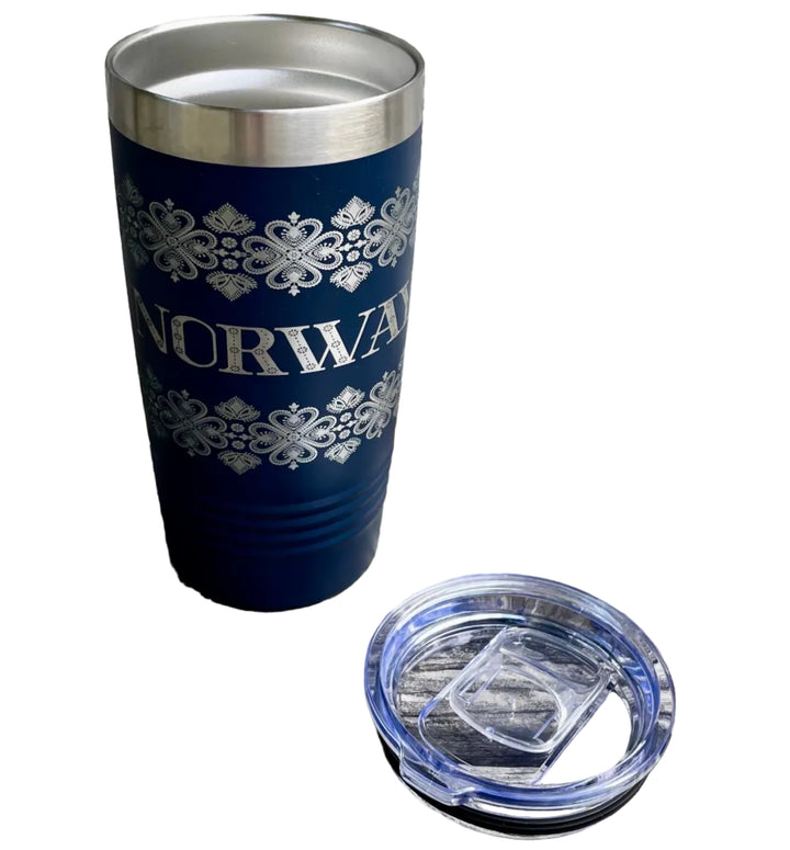 Norway on Navy 20 oz Stainless Steel hot/cold Cup