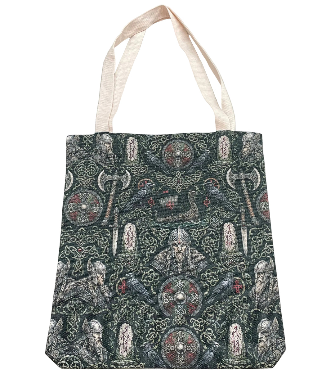 Linen look Tote bag  Vikings Shields, Ax, Raven