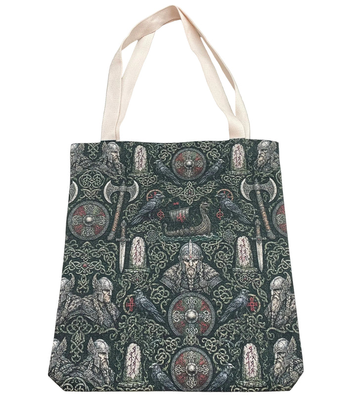 Linen look Tote bag  Vikings Shields, Ax, Raven