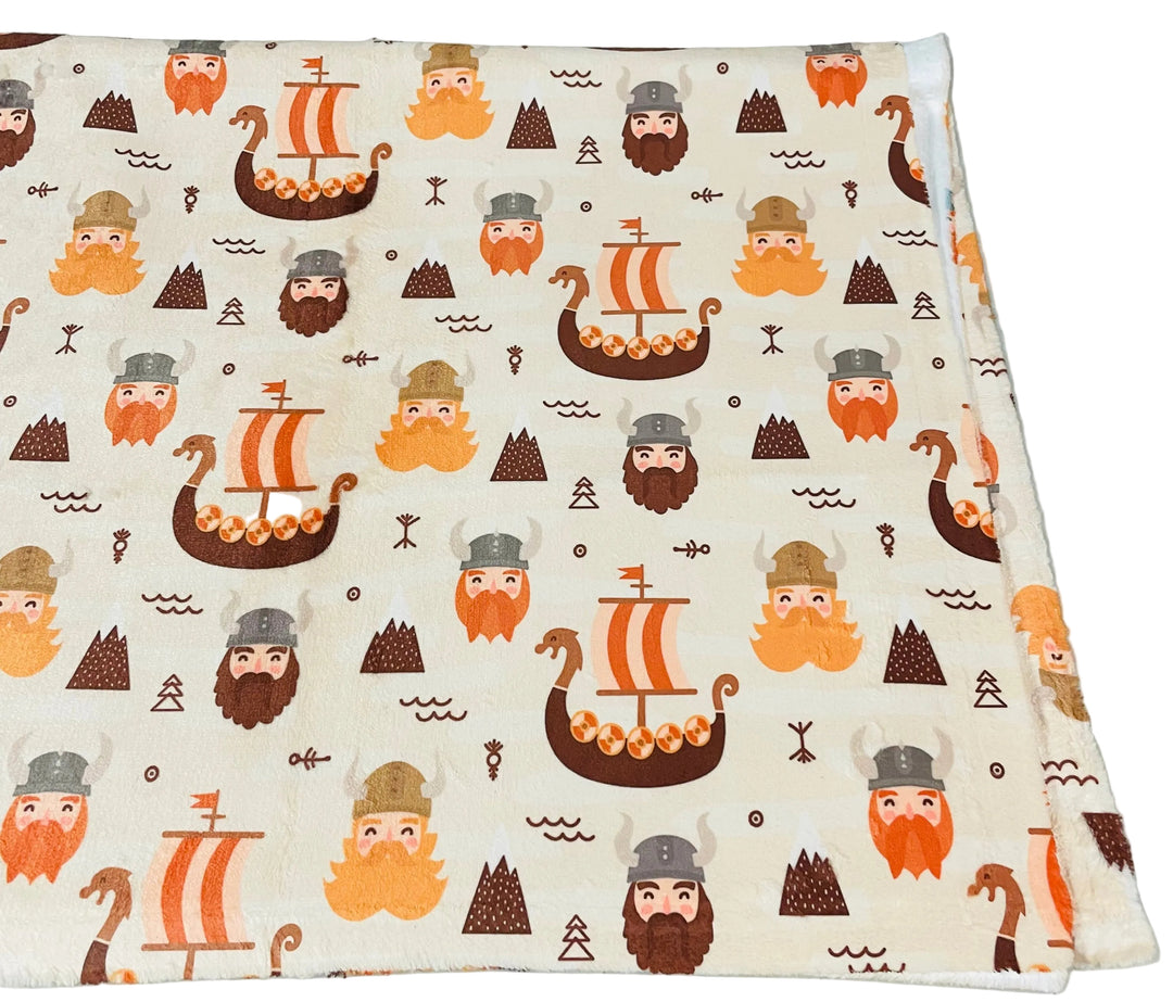 Minky Baby Blanket - Vikings & Viking Ships