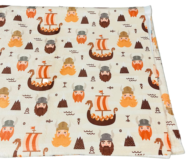Minky Baby Blanket - Vikings & Viking Ships