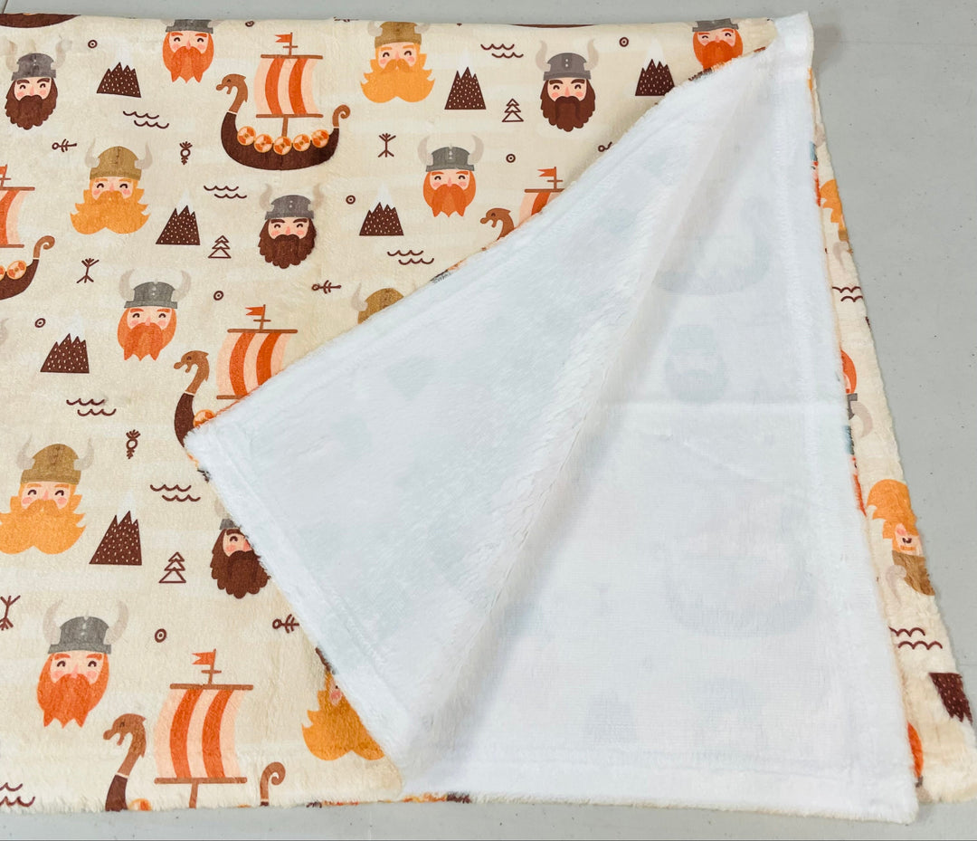 Minky Baby Blanket - Vikings & Viking Ships