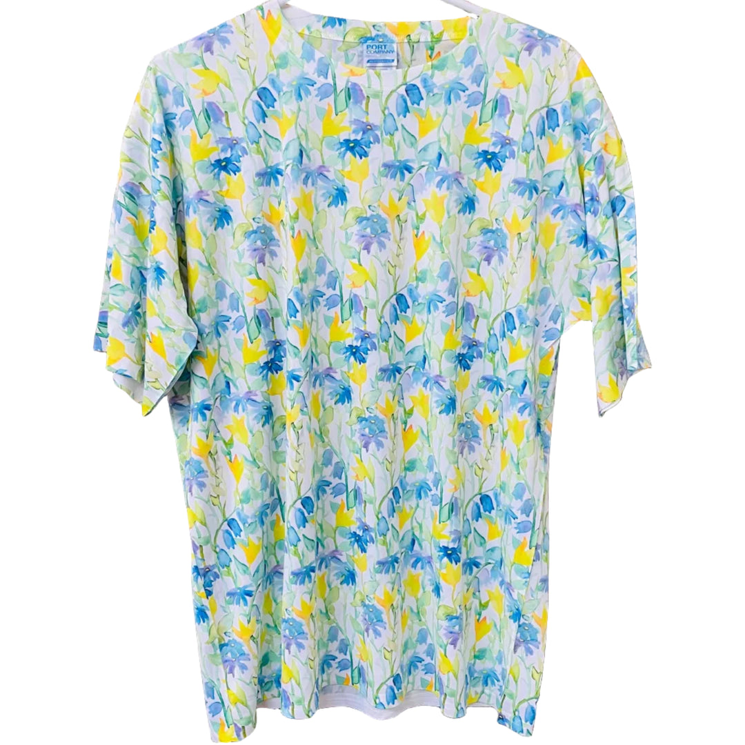 Yellow & Blue Flowers T-shirt