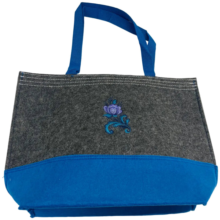 Tote Bag - Grey with Rosemaling