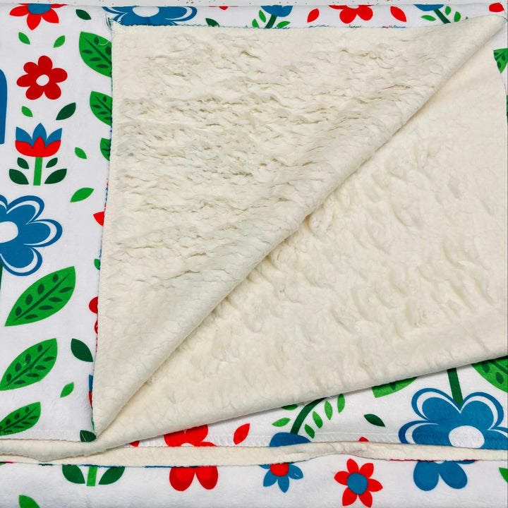 Cloud Sherpa Blanket 60"x80" - Blue Dala Horse