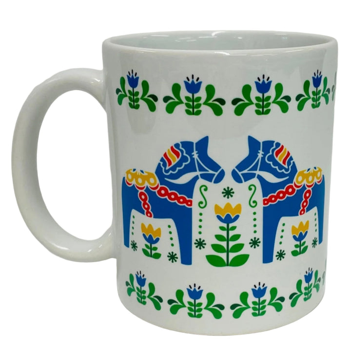 Dala horses & flowers coffee mug