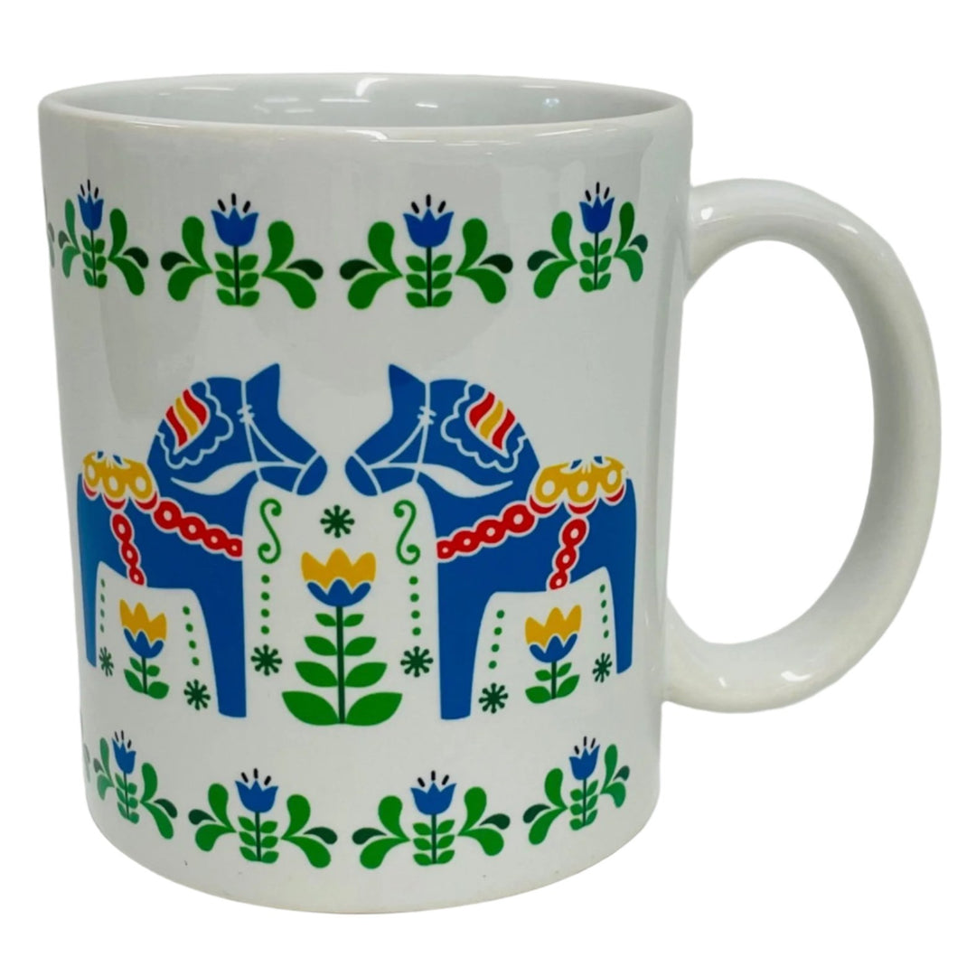 Dala horses & flowers coffee mug